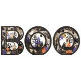 Letras de Madera para Halloween Iluminadas, Modelo BOO Letras de Madera para Halloween Iluminadas, Modelo BOO