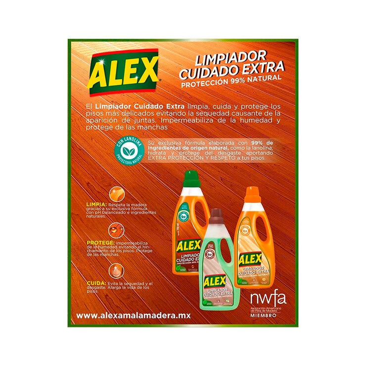 Alex Limpiador Superior para Pisos de Madera 3.6 l