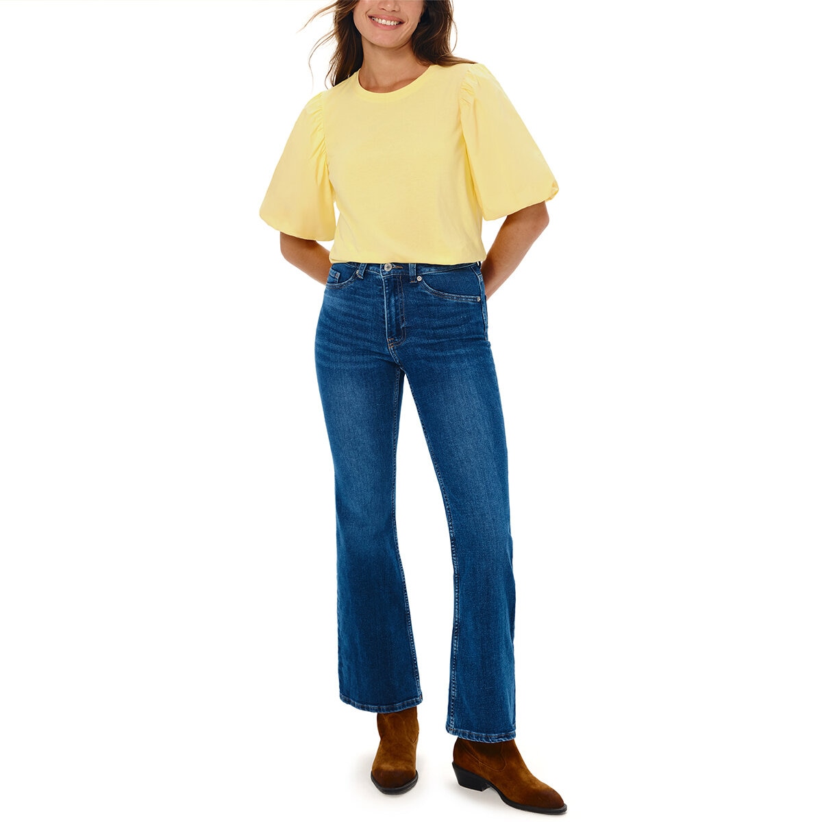 Frye Blusa para Dama Amarillo Extra Grande