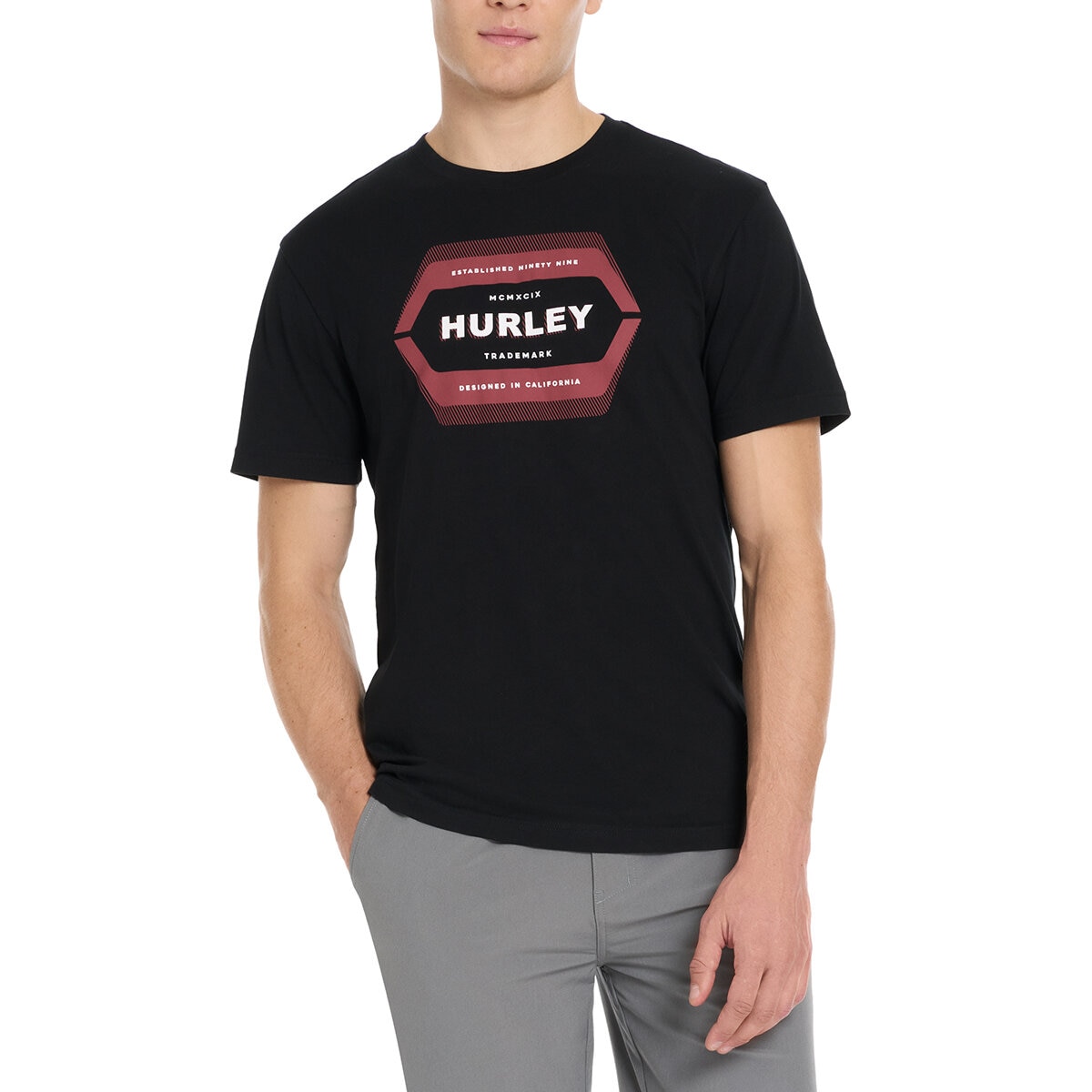 Hurley Playera para Caballero Negro Mediana
