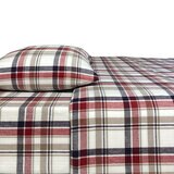 Flannel From Portugal, Juego de Sábanas de Franela, Tamaño Individual 3 piezas, Red Plaid