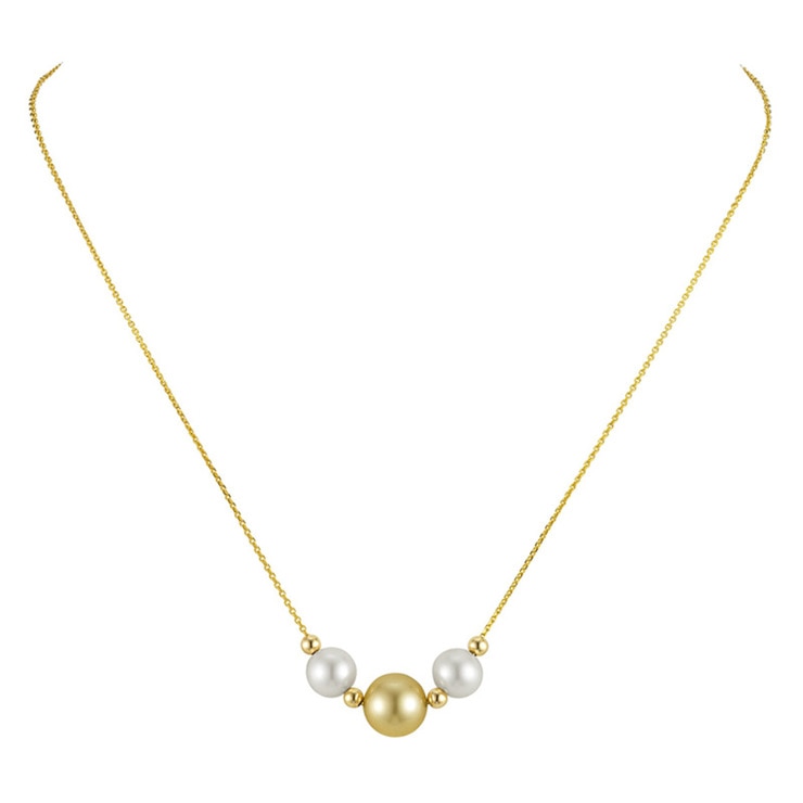 Collar de Perla, 9-10mm, Oro Amarillo de 14kt Collar de Perla, 9-10mm, Oro Amarillo de 14kt