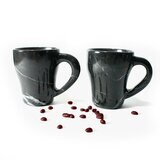 Luhom Juego de Tazas de Mármol 2 piezas Negro