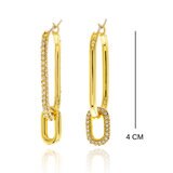 Mayfer, Aretes Largos bañados en Oro y Cristal Austíaco