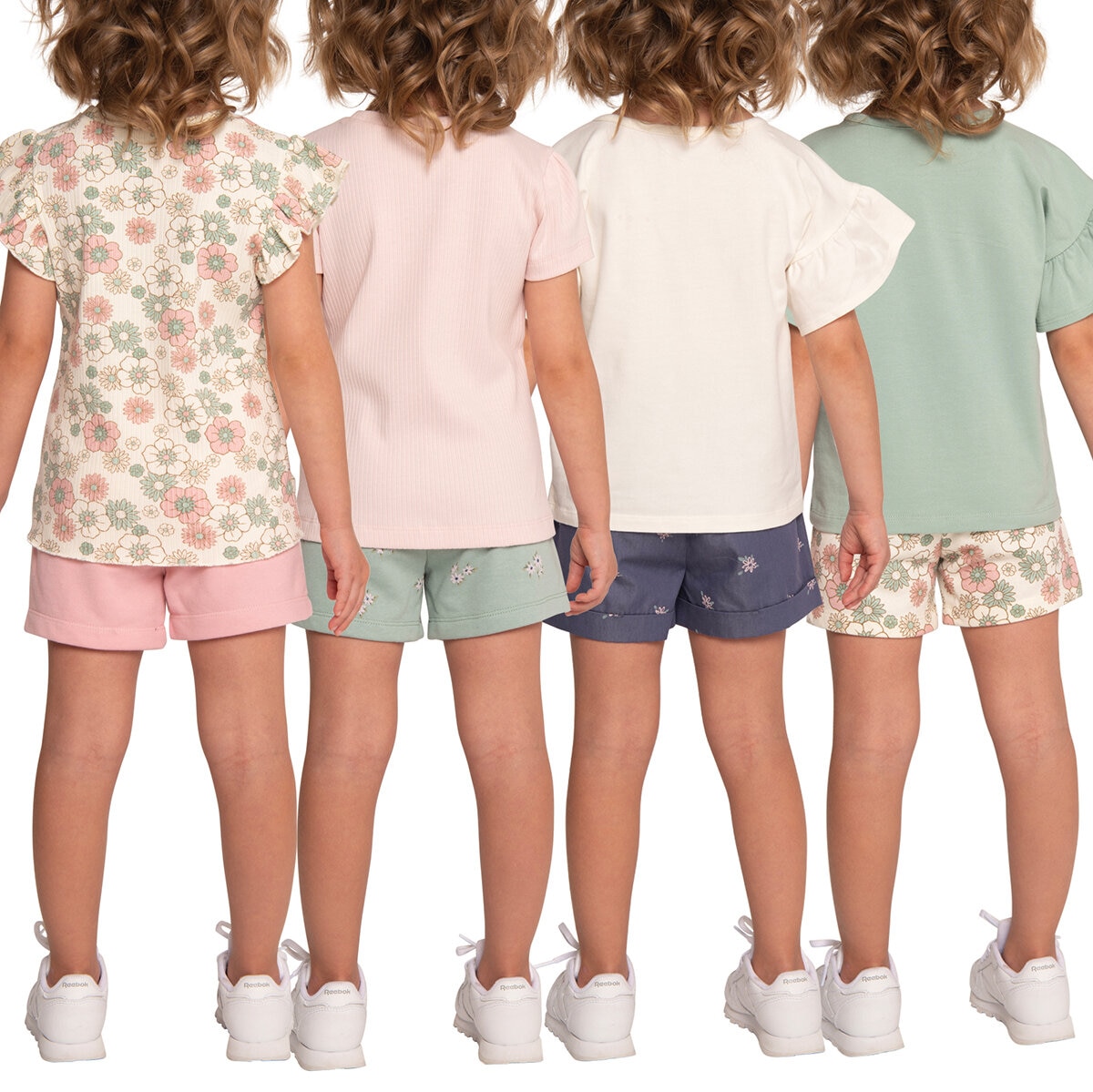 Pekkle Playera 4 piezas para Niños y Niñas Flor 3 Años