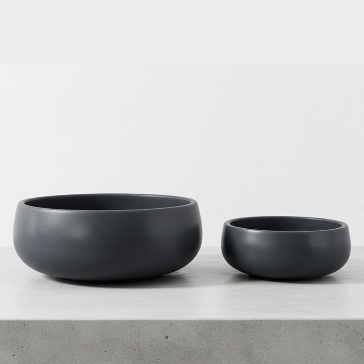 Zuccu, Macetas Tipo Bowl de Concreto Azul, 2 piezas