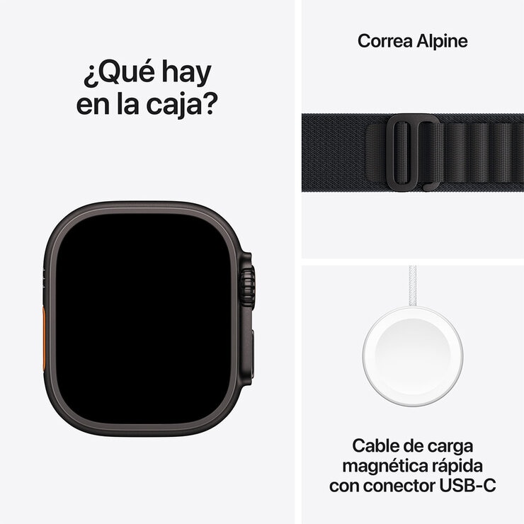Apple Watch Ultra 3 (GPS + Celular) 49mm Titanio Negro + Correa Alpine Negro - Talla M