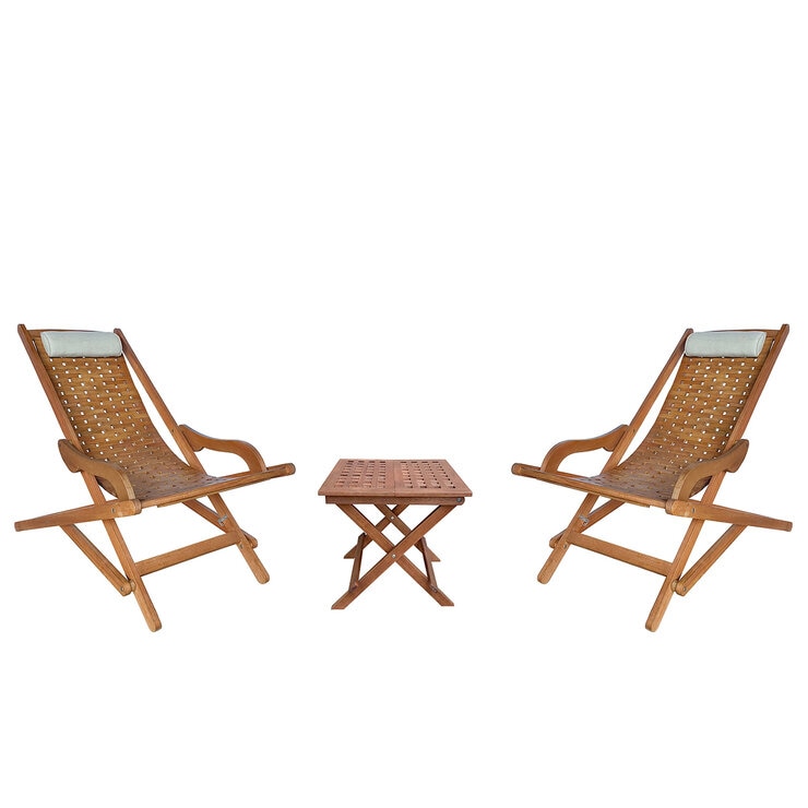Thirtieth Sense, Set Bistro de Madera de Eucalipto Plegable, 3 piezas Thirtieth Sense, Set Bistro de Madera de Eucalipto Plegable, 3 piezas