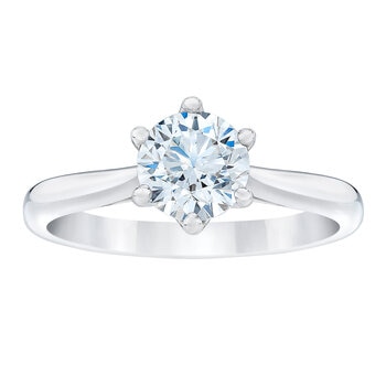 Anillo, 1.0ct Diamante Solitario, Platino