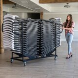 Lifetime Sillas Plegables Color Blanco 32 Piezas con Carro Transportador