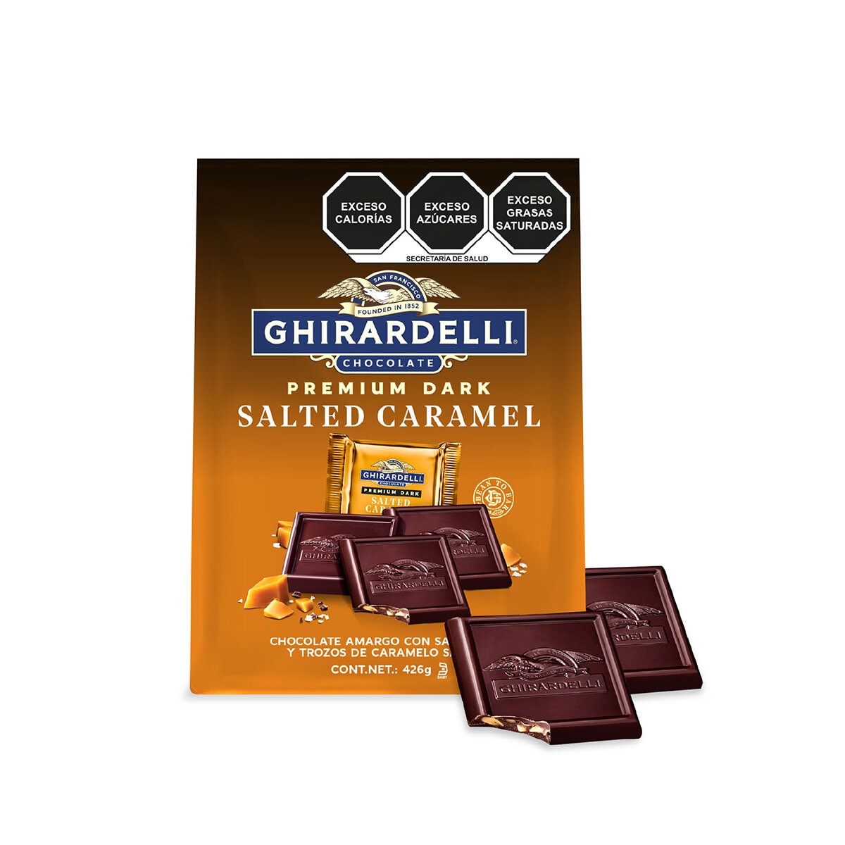 Ghirardelli Chocolate Amargo con Trozos de Caramelo Salado 426 g