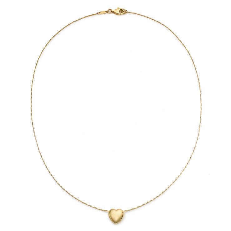 Dije de Corazon Inflado, Oro Amarillo 14K Dije de Corazon Inflado, Oro Amarillo 14K