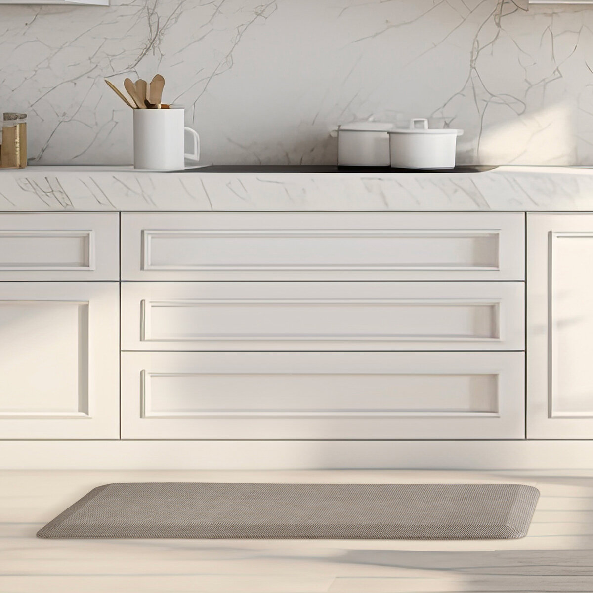 Mon Chateau, Tapete de Gel Anti Fatiga, 50 cm x 106 cm, Gris Claro