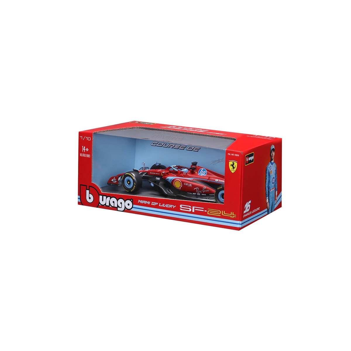 Bburago Auto F1 de Colección Escala 1:18, Ferrari #16 Miami