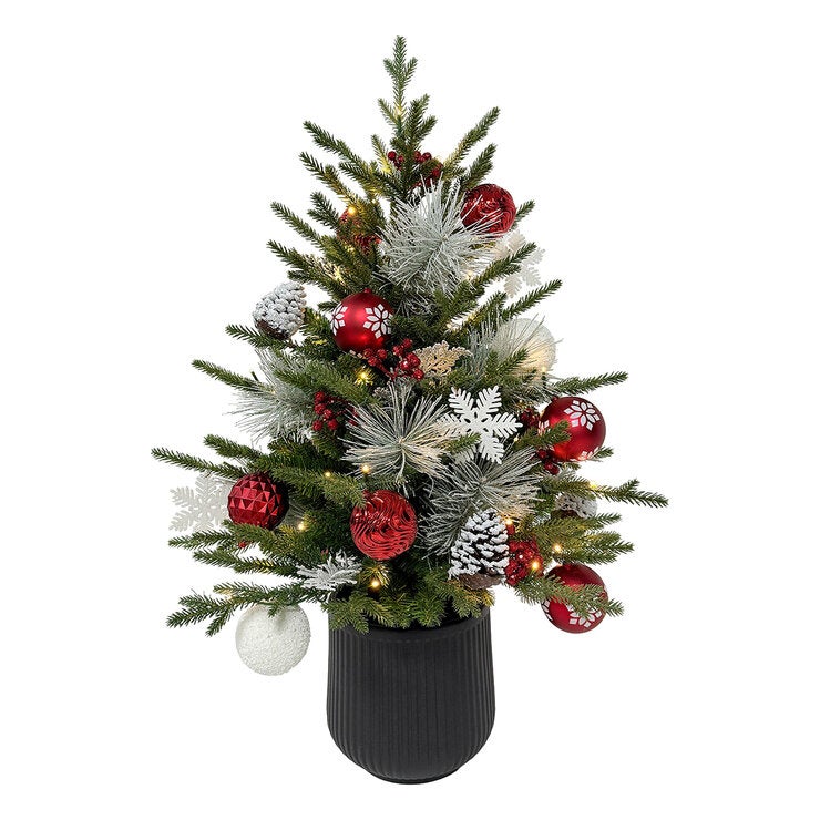 Árbol de Pino Decorado con Luces Centelleantes 91 cm Árbol de Pino Decorado con Luces Centelleantes 91 cm