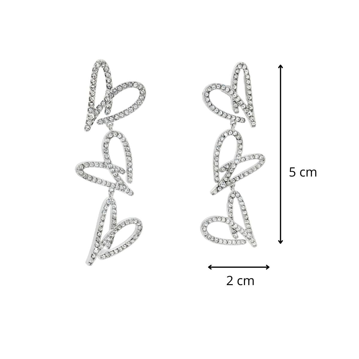 Mayfer, Juego de Corazones, Anillo, Aretes y Pulsera, con Cristal Austríaco