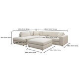 East & Vine Furniture, Andee, Sofá Seccional de Tela con Otomano East & Vine Furniture, Andee, Sofá Seccional de Tela con Otomano