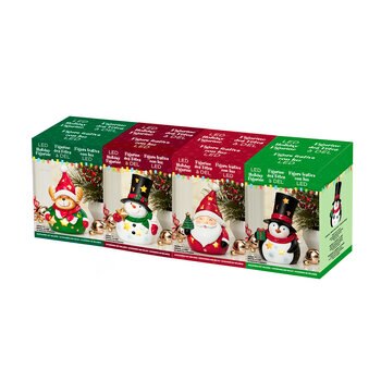 Set de 4 Figuras Festivas con Luz LED