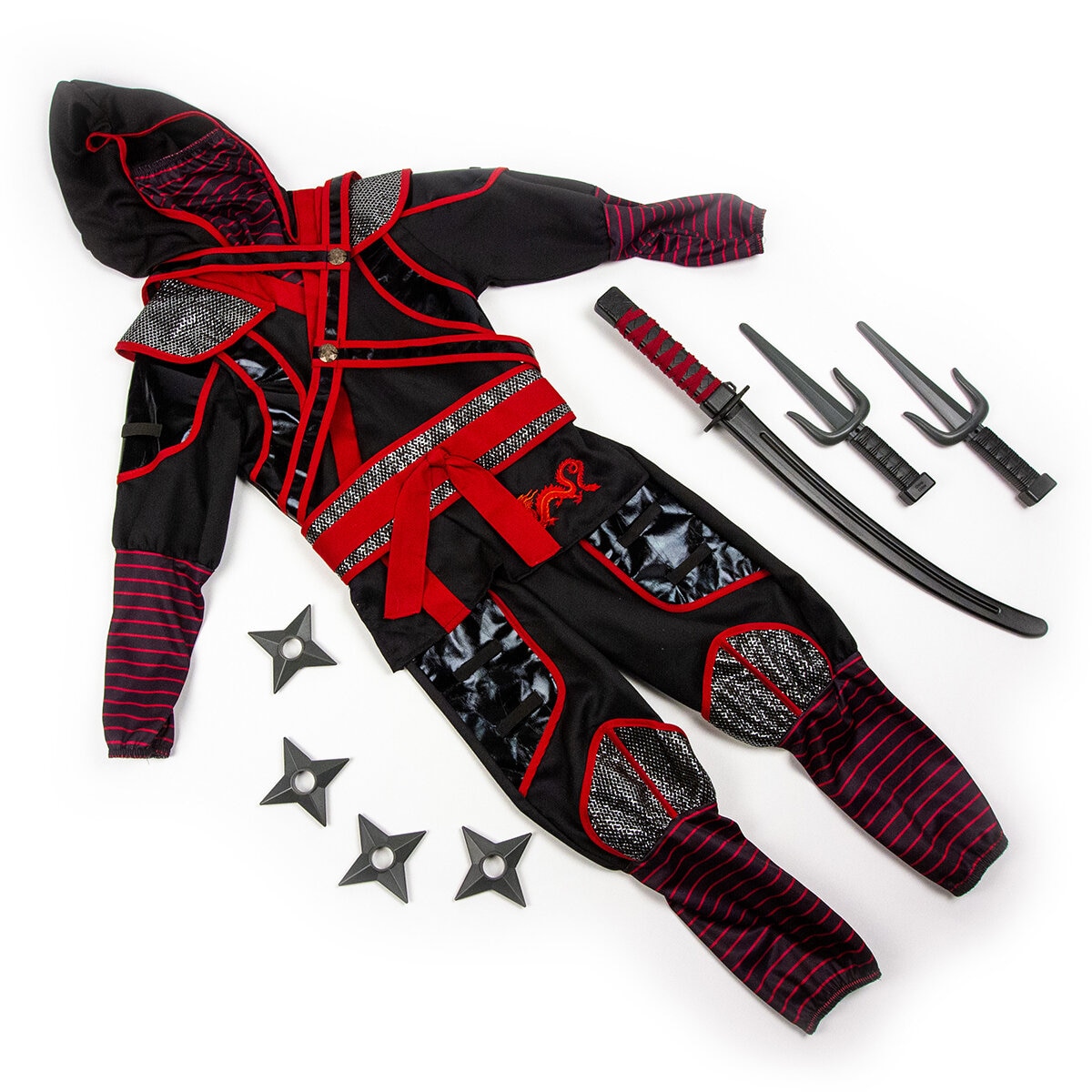 Juego de Disfraz Ninja Dragón Rojo, 7/8