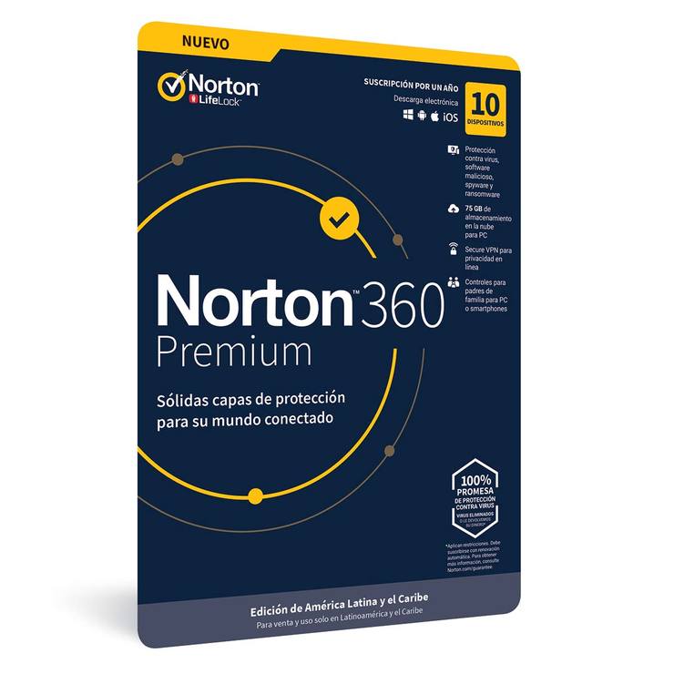 Norton Antivirus 360 Premium para 10 Dispositivos Costco México