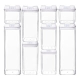 AG, Set de 9 contenedores para cocina con tapa hermética, Tapa Color Blanco