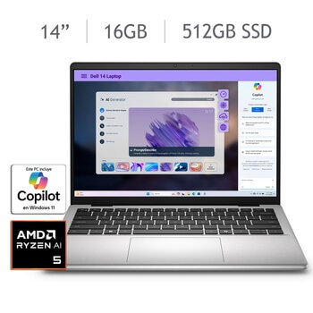 DELL 14 Laptop 14" Full HD+ AMD Ryzen AI 5 16GB 512GB SSD