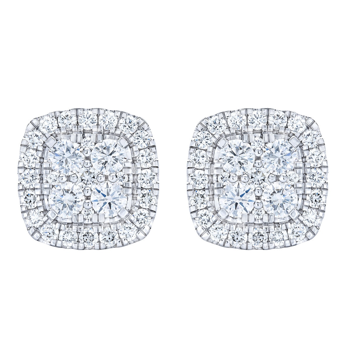 Aretes, 1.50ctw Diamantes, Oro Blanco de 14K