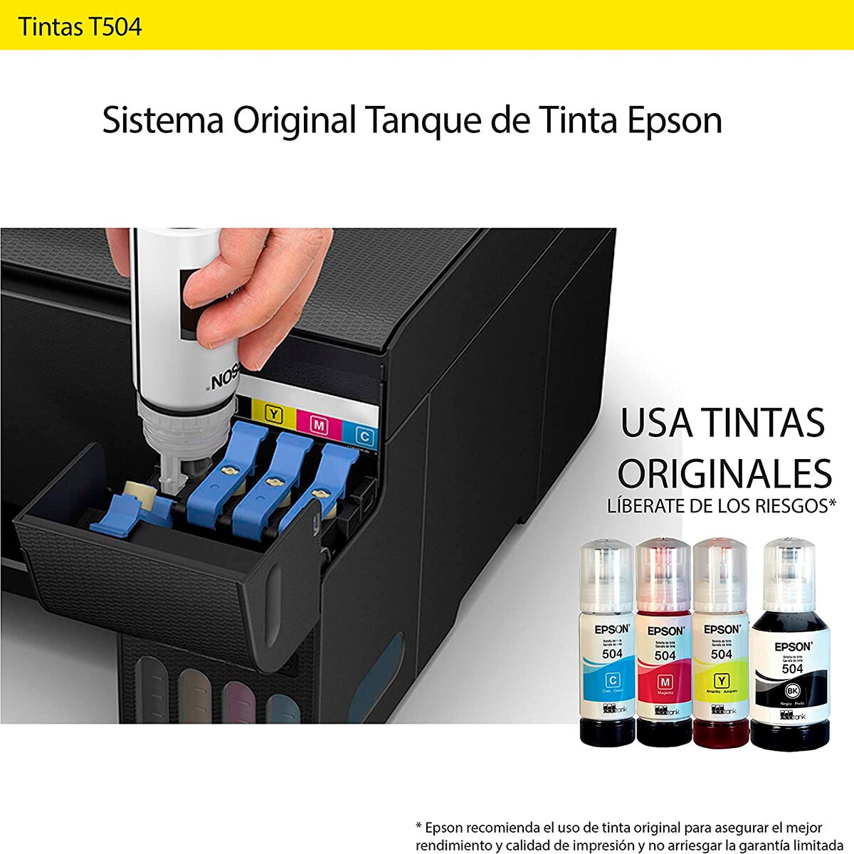 Epson Paquete de 2 Tintas Color Negro Ecotank 504