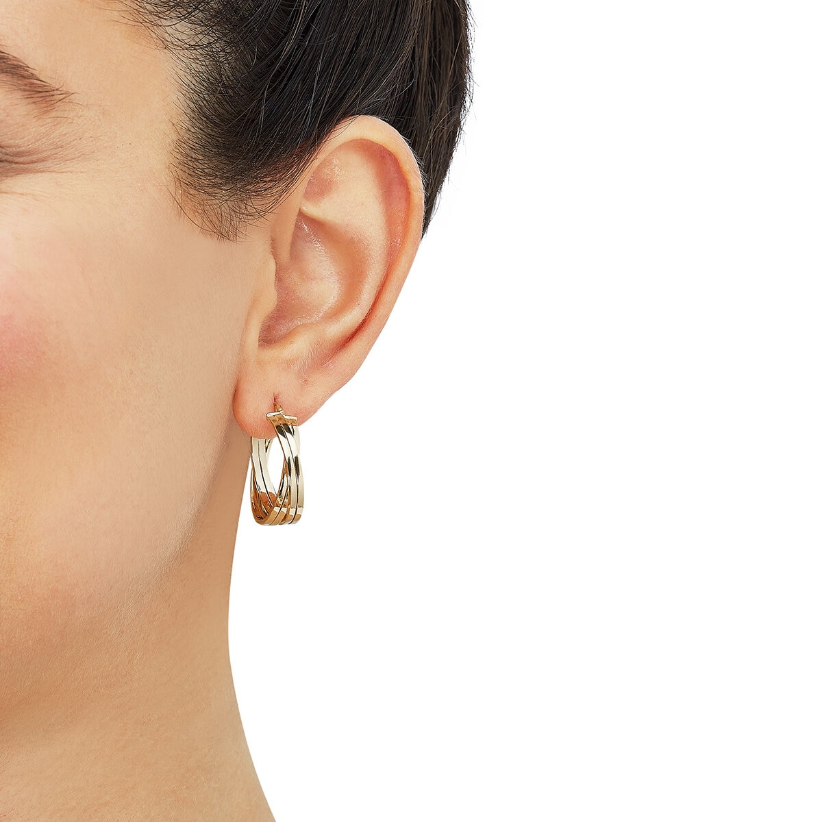 Aretes Aro Torcido, Oro Amarillo de 14K