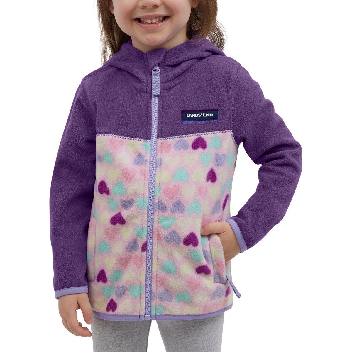 Lands' End Sudadera para Niños y Niñas Morado 5 Años