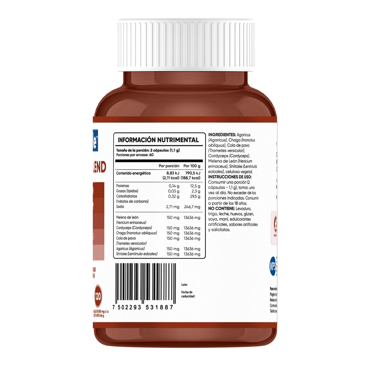 Multiblue Mushroom Blend 120 Cápsulas
