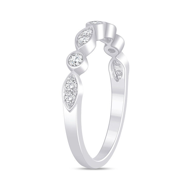 Anillo de Diamantes, 0.23 ct, Oro Blanco 14K