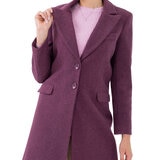 Shyla, Abrigo de Corte Clásico con Bolsas Estilizadas para Dama, Color Vino, Varias Tallas