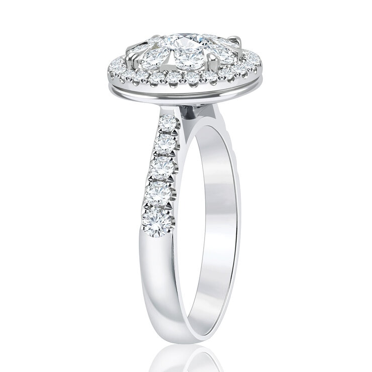 Anillo, Diamantes 1.60ctw, Oro Blanco 14K