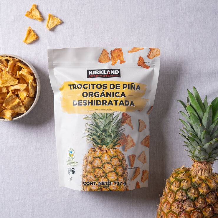 Kirkland Signature Trocitos de Piña Orgánica Deshidratada