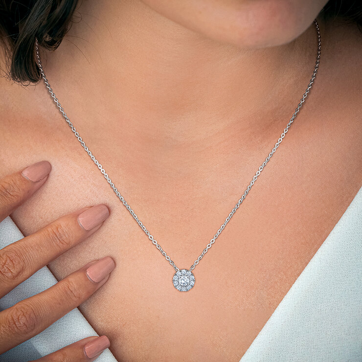 Dije de Diamantes 0.50ctw, Oro Blanco 14K