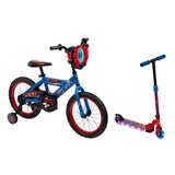 Bicicleta y Scooter Infantil R16 Huffy Spider-Man Combo
