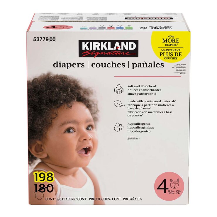 Kirkland Signature Pañales Etapa 4 Unisex 198 pzas