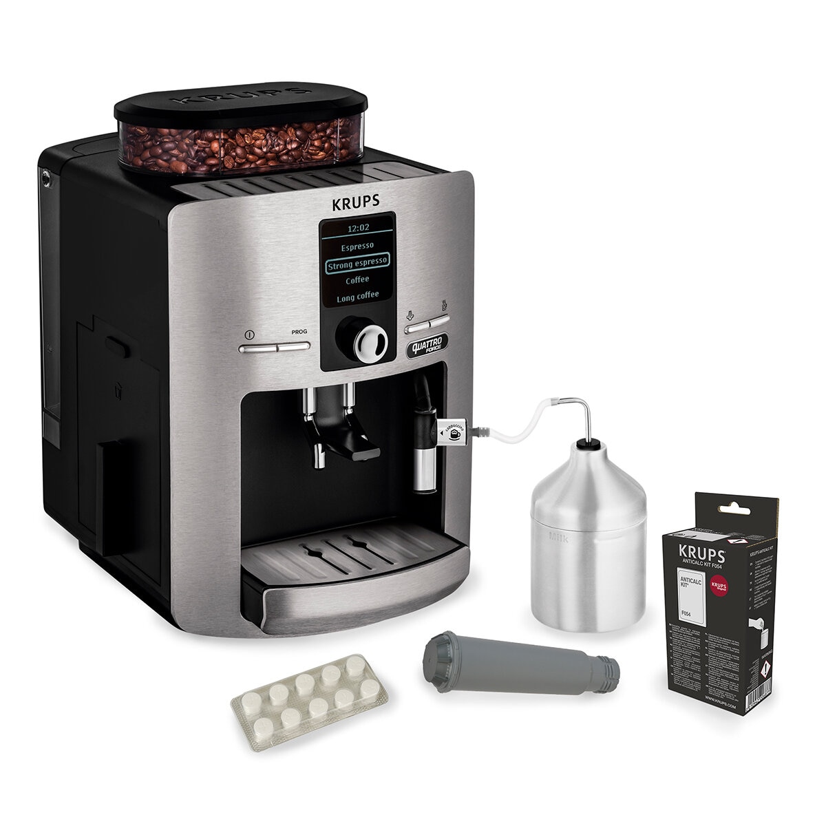 Krups Cafetera Automática Silver , incluye kit de mantenimiento