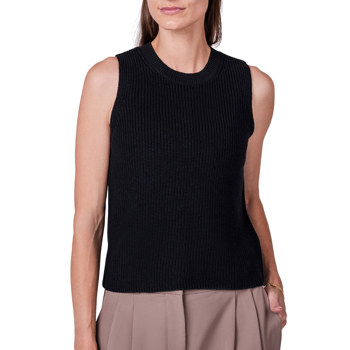 Kersh Suéter sin manga tipo chaleco para Dama Negro Extra Grande