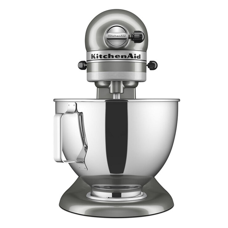 KitchenAid, Batidora Clásica Gris, Tazón de acero inoxidable pulido con asa, 4.3 L