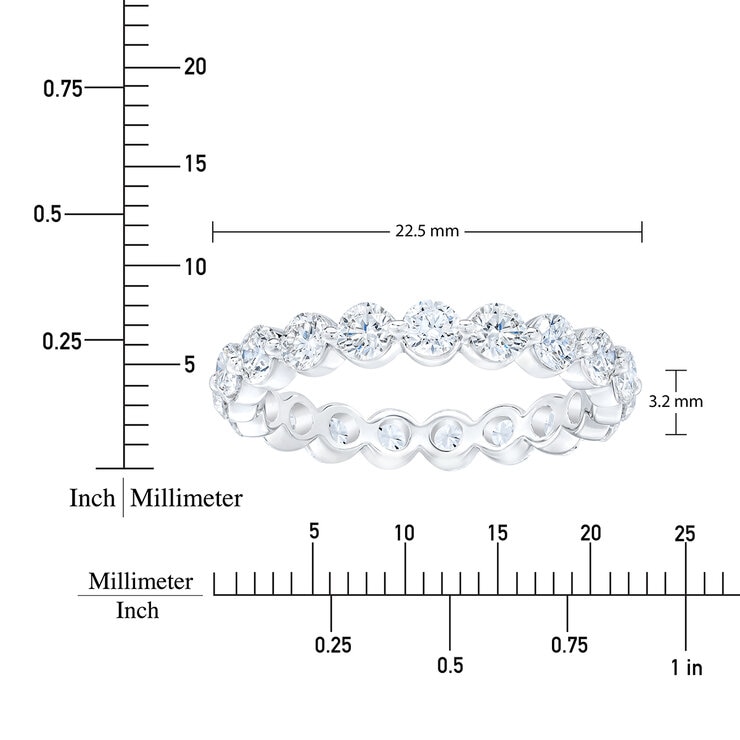 Anillo Eternidad de Diamantes 2.00ctw, Oro Blanco 14K