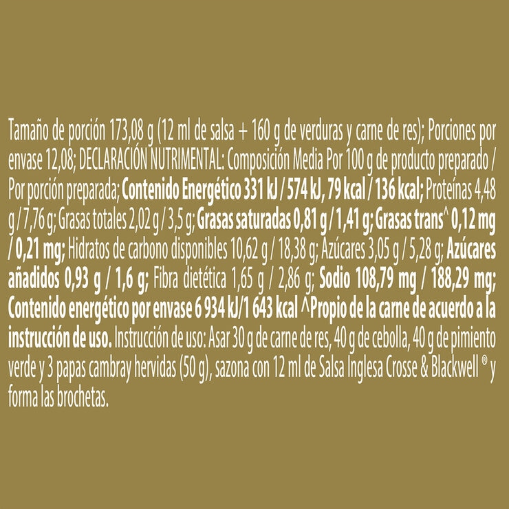 Crosse & Blackwell Salsa Tipo Inglesa 6 pzas de 145 ml