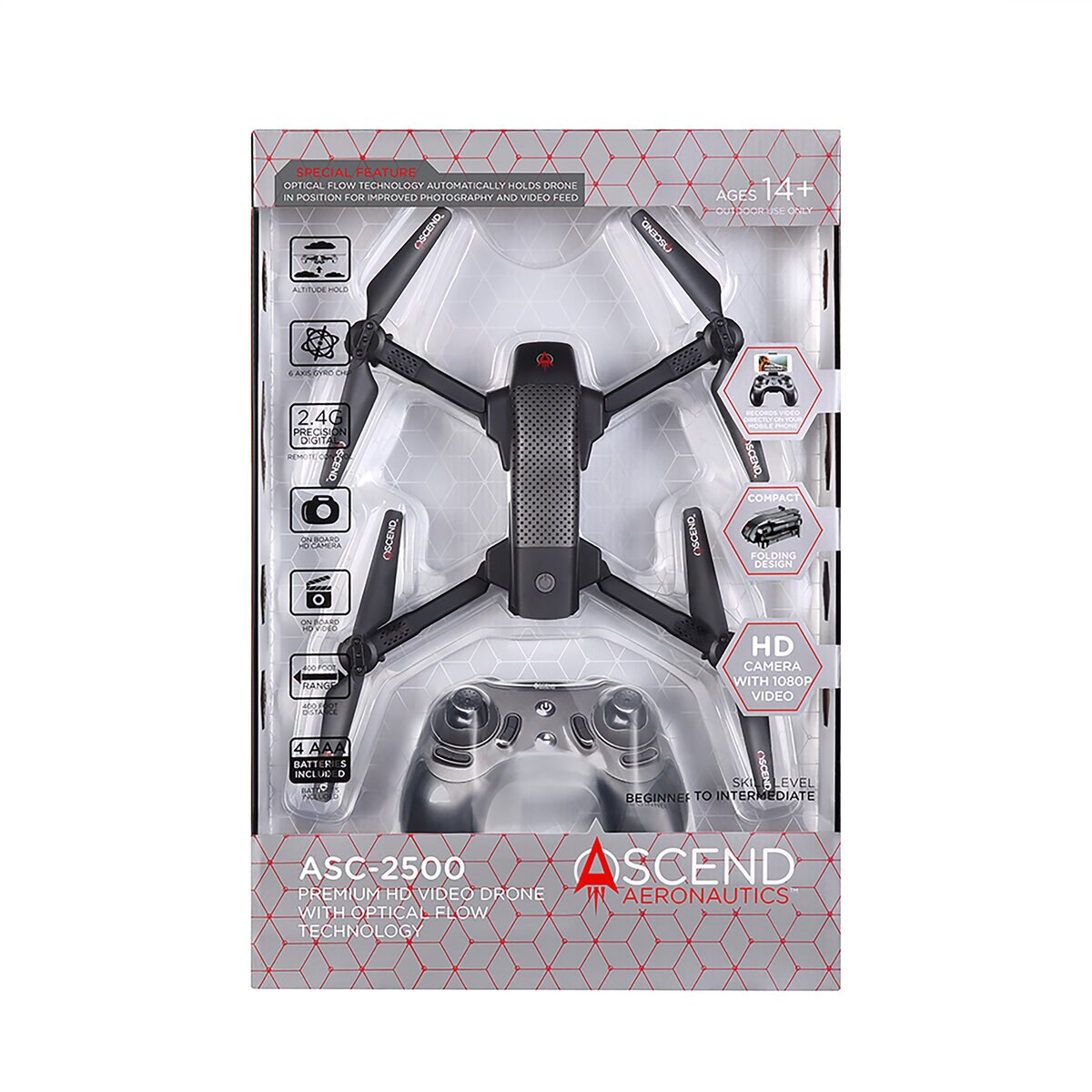 Ascend Aeronautics ASC-2500 Premium HD Video Dron con tecnología de flujo óptico