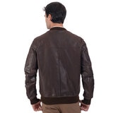 Perry Ellis, Chamarra de Piel para Caballero, Color Café Oscuro, Varias Tallas