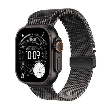 Apple Watch Ultra 3 (GPS + Celular) 49mm Titanio Negro + Correa Milanese Negro - Talla M