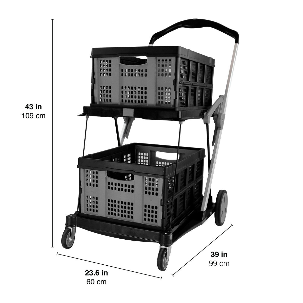 AG Box, Carro de Compras Plegable con Canastas