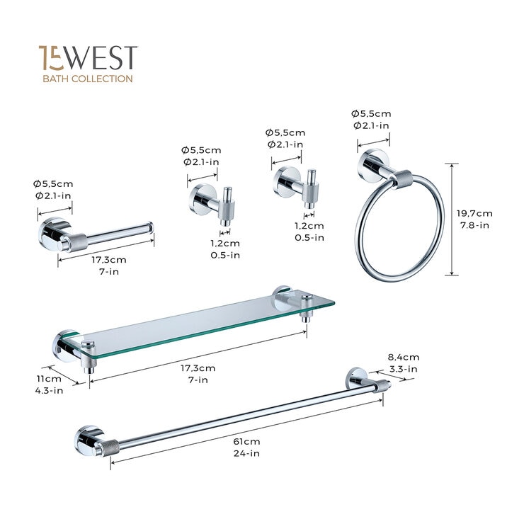 15West, Set de Accesorios para Baño Milano