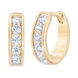 .50ctw, Arracadas de Diamantes, Corte Redondo Brillante, Oro Amarillo de 14K