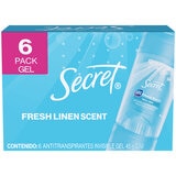 Secret Fresh Linen Antitranspirante en Gel 6 pzas de 45 g